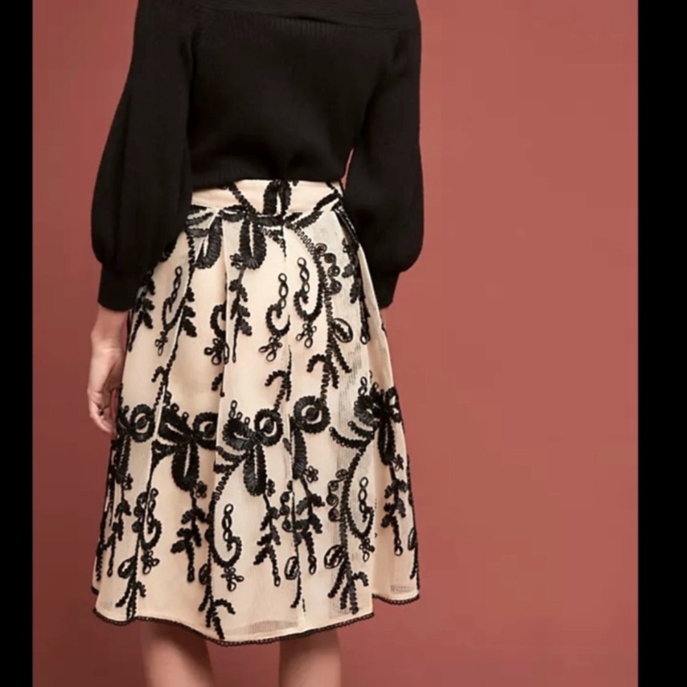 Anthropologie /dRA Los Angeles Embroidered Tulle Skirt Women’s XS Midi Net Knee